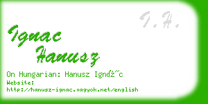 ignac hanusz business card